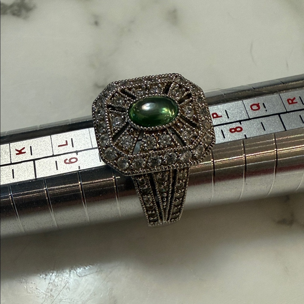 Joseph Esposito Sterling silver and CZ ring, size 7.